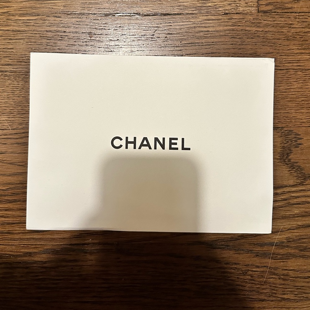 Chanel black and white sleeve cover envelope card holder folder receipt